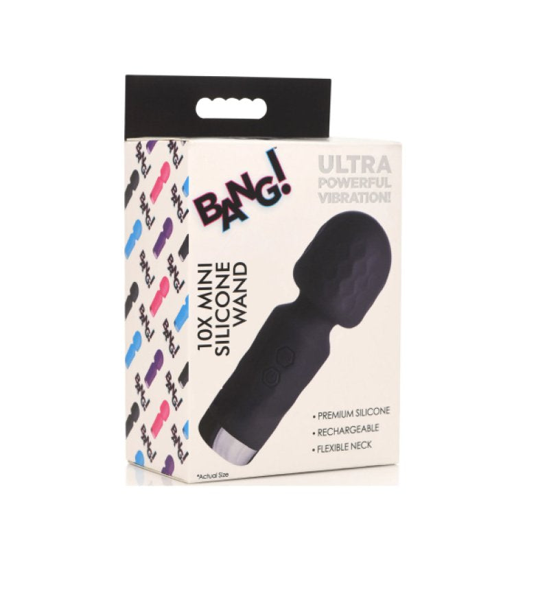 Bang 10X mini silicone wand Black - ClubX Australia