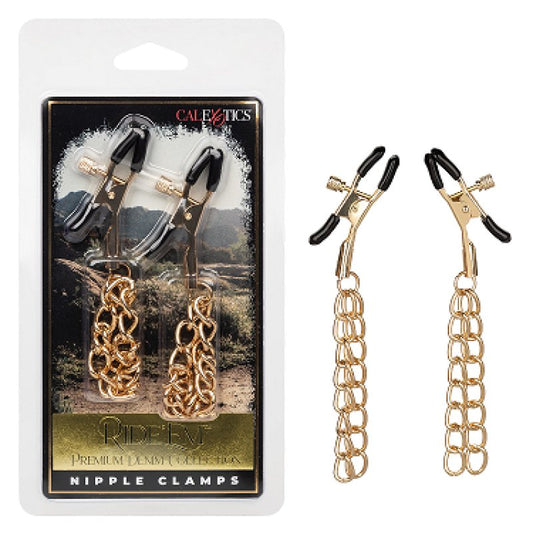 Calexotics Ride 'Em Premium Denim Collection Nipple Clamps Calexotics