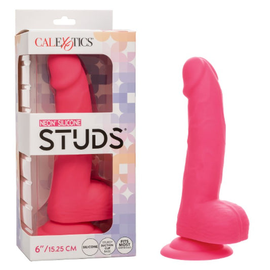 Calexotics Neon® Silicone Studs® 6"/15.25 cm - Pink Dildo Calexotics