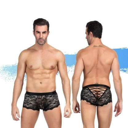 Ashella Lingerie Mica Lace Boxer Brief Black S/M Ashella Lingerie