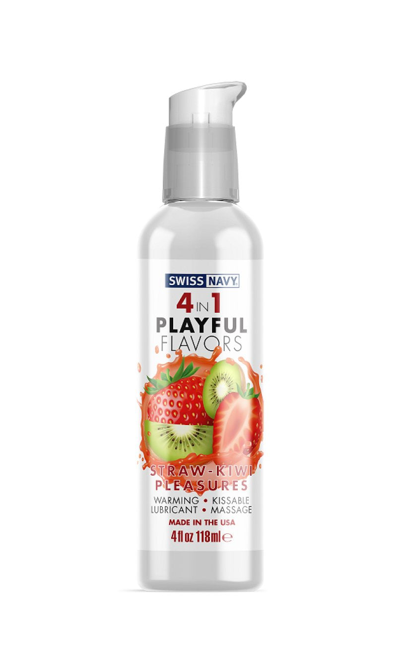 Playful Flavours 4 In 1 Strawberry/Kiwi Pleasure 4oz Swiss Navy