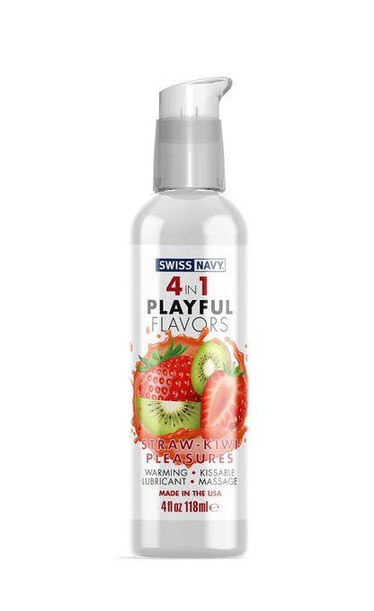 Playful Flavours 4 In 1 Strawberry/Kiwi Pleasure 4oz Swiss Navy