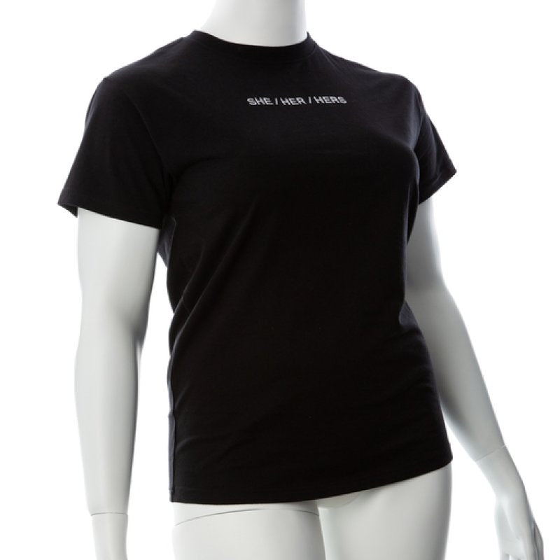 Gender Fluid Pronoun She Tee Shirt Large Black - ClubX Australia