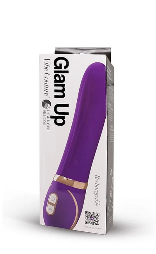 Vibe Couture Glam Up Purple dual layer silicone rabbit vibrator - ClubX Australia