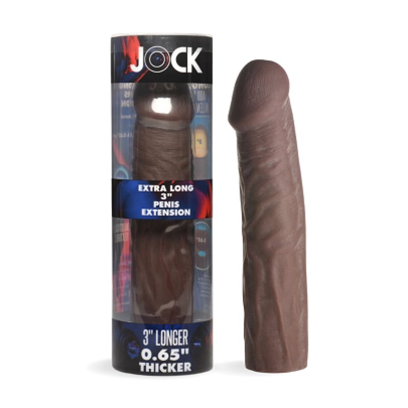 Jock Extra Long 3" Penis Extension Sleeve - Dark Cock Ring Curve Toys
