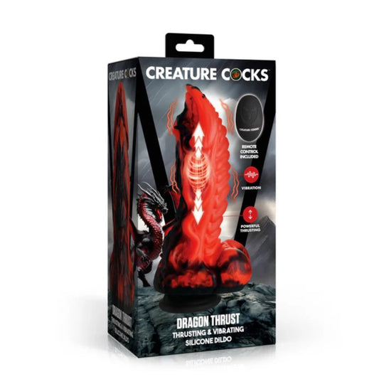 Creature Cocks Dragon Thrust Thrusting & Vibrating Silicone Dildo XR Brands