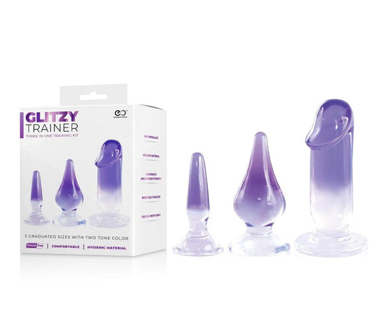 Excellent Power Glitzy Trainer 3 in 1 anal trainer kit Purple - ClubX Australia