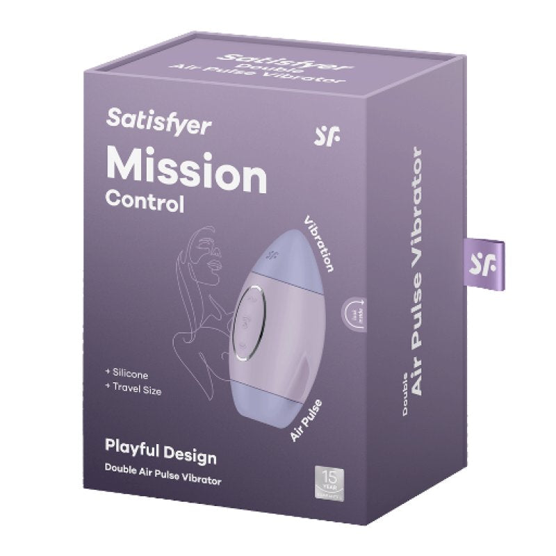Satisfyer Mission Control violet dual motor air pulse vibrator - ClubX Australia