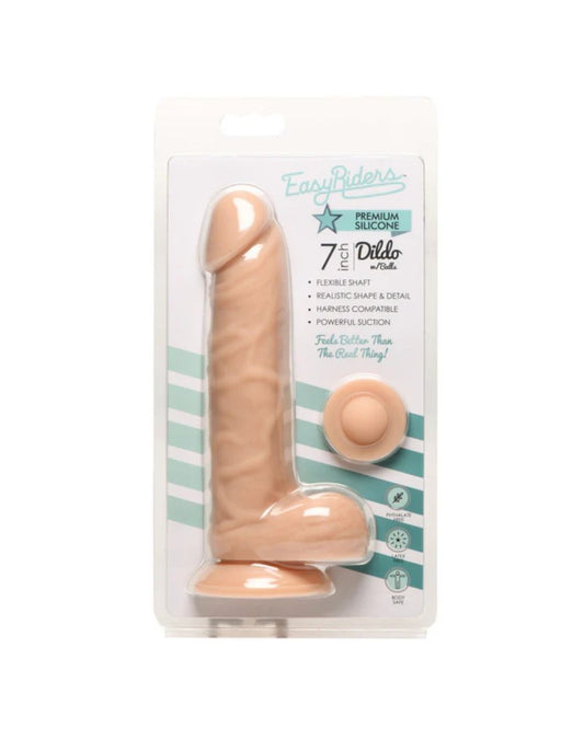 Easy Riders 7" Silicone Dildo with Balls - Light Curve Toys
