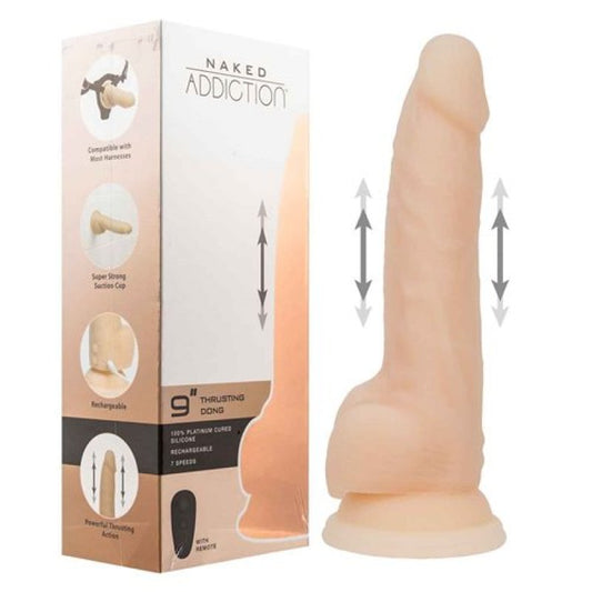 Naked Addiction 9" Thrusting Dildo with Remote - Vanilla Bms Enterprises