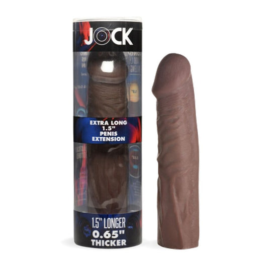Jock Extra Long 1.5" Penis Extension Sleeve- Dark Cock Ring Curve Toys