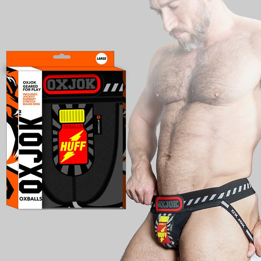 OXBalls Oxjock Popperjock 3D rubber patch pouch Black/red Xx-Large Apparel OXBalls