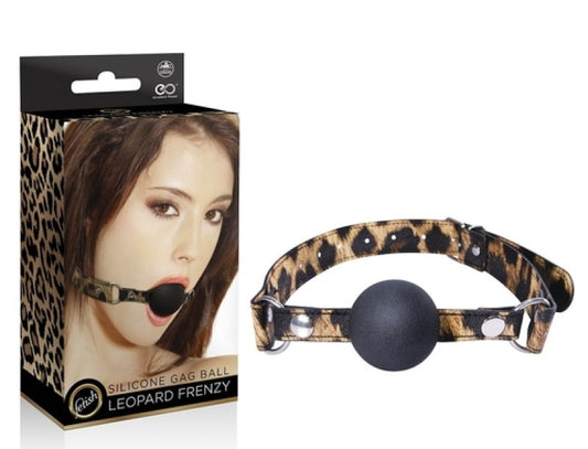 Leopard Frenzy silicone ball gag - ClubX Australia