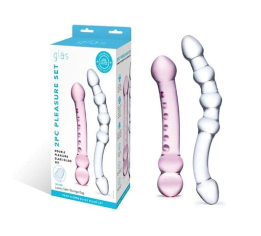 Glas 6" & 7.5" 2pc Double Pleasure Dildo Set Anal Toy Electric Eel, Inc