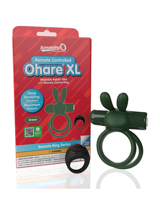 Screaming O Remote Controlled Ohare XL Vibrating Ring - Green Screaming O