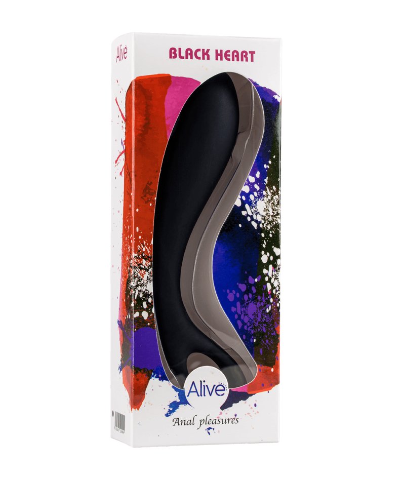 Alive Black Heart Silicone Anal Toy - ClubX Australia