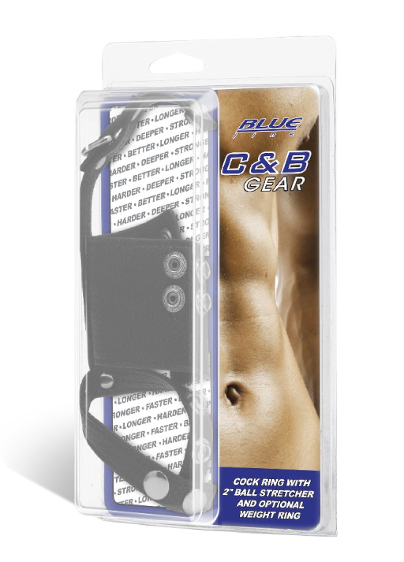 Blue Line Cock Ring With 2" Ball Stretcher And Optional Weight Ring Electric Eel, Inc