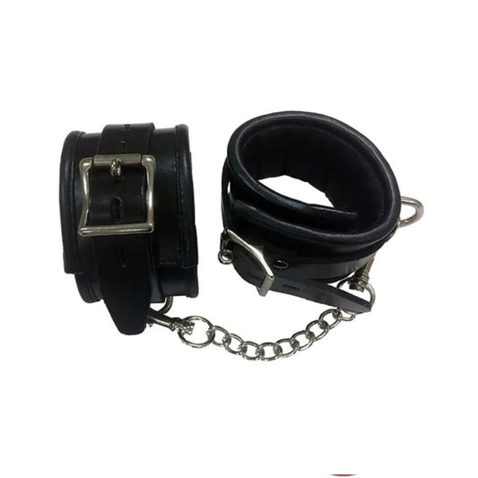 Rouge Leather Ankle Cuffs - Black Rouge