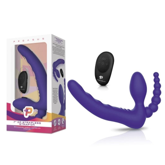 Electric Eel, Inc Pegasus 7” Remote Control Strapless D.p. Silicone Strap on Strap-On Electric Eel, Inc