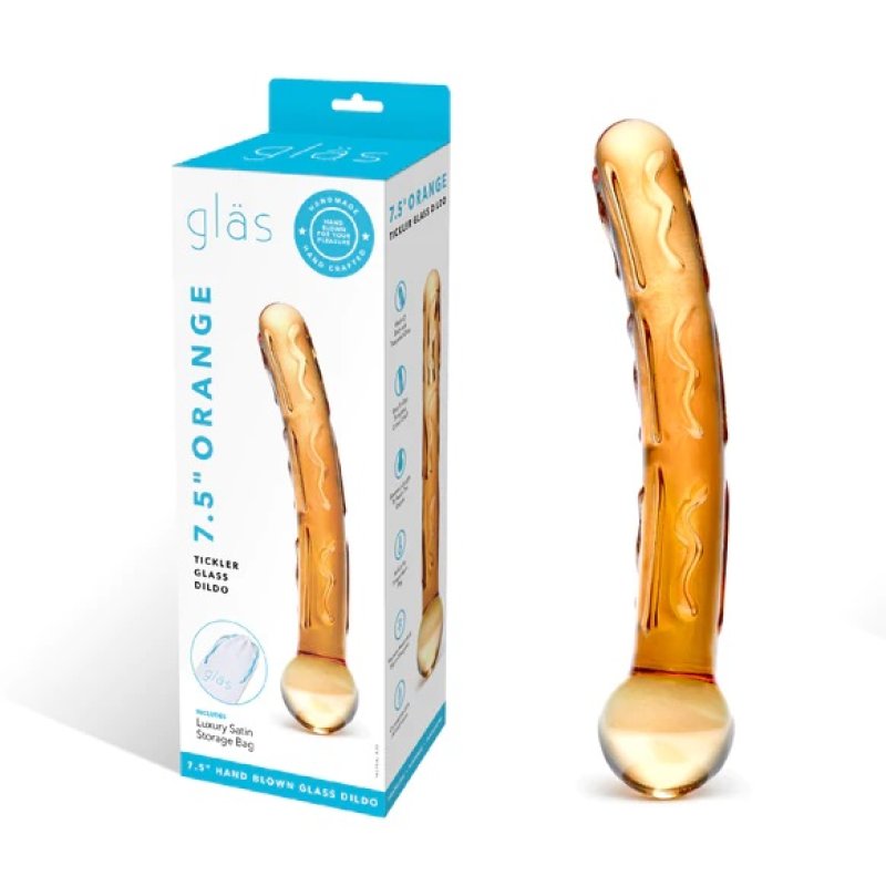 Glas 7.5" Orange Tickler Dildo Electric Eel, Inc