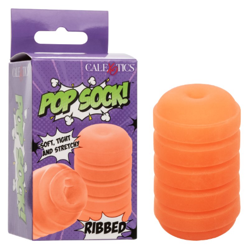 Pop Sock™ Pop Sock Ribbed - Orange Masturbator Calexotics