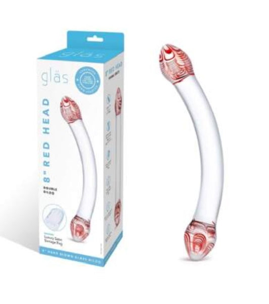 Glas 8" Red Head Double Dildo Electric Eel, Inc