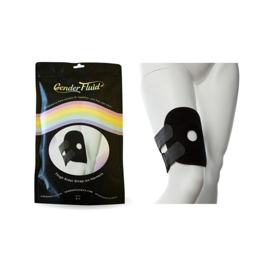 Gender Fluid Thigh Rider Strap-on Harness S-L Black Thank Me Now