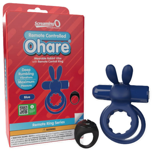 Screaming O Remote Controlled Ohare Vibrating Ring - Blue Screaming O