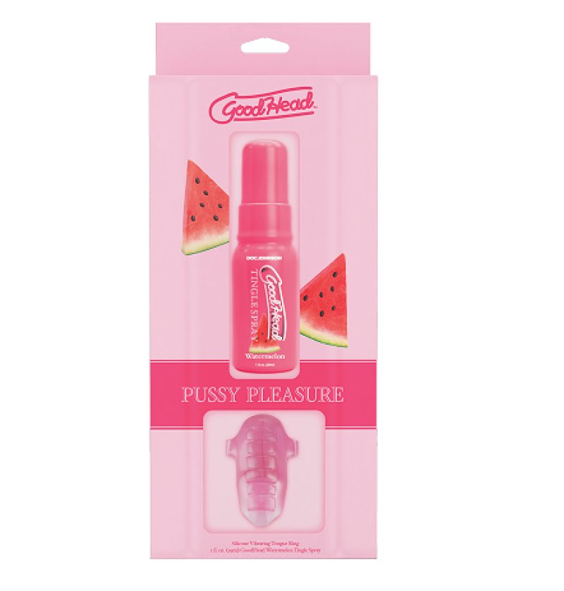 GoodHead Pussy Pleasure Party Kit - Watermelon GoodHead Tingle Spray and Vibrating Tongue Ring