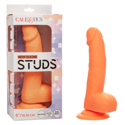 Calexotics Neon® Silicone Studs® 6"/15.25 cm - Orange Dildo Calexotics