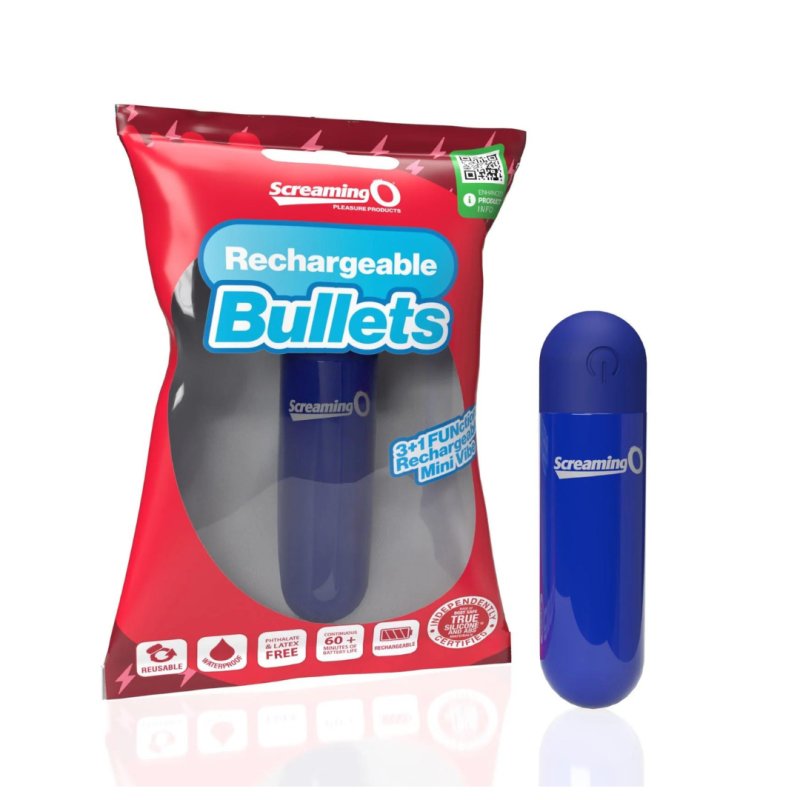 Screaming O Rechargeable Bullets - Blue Screaming O