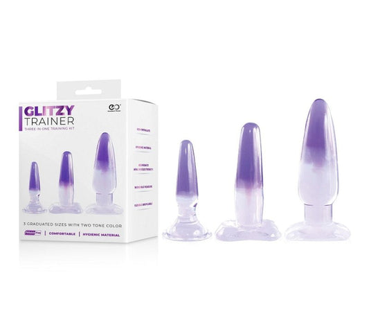 Excellent Power Glitzy Trainer 3 In 1 Dong Kit Set - Purple Anal Toy Excellent Power