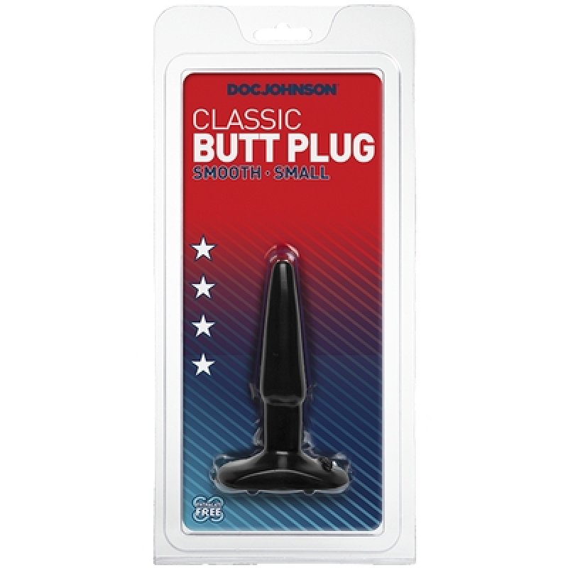 Classic Butt Plug - Black 11.5 cm (4.5'') Small Smooth Butt Plug Doc Johnson
