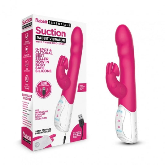 Rabbit Essentials Rechargeable Clitoral Suction Rabbit - Hot Pink Electric Eel, Inc