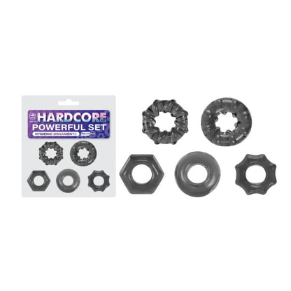 Hardcore Powerful Set Cock Rings - Set of 5 - Smoke Cock Rings - Set of 5 Excellent Power