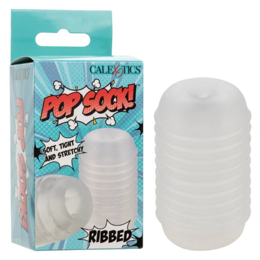 Pop Sock™ Pop Sock Ribbed - Clear Masturbator Calexotics