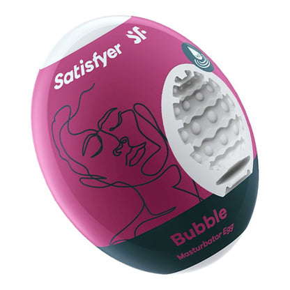 Satisfyer Masturbator Egg - Bubble - White Stroker Sleeve