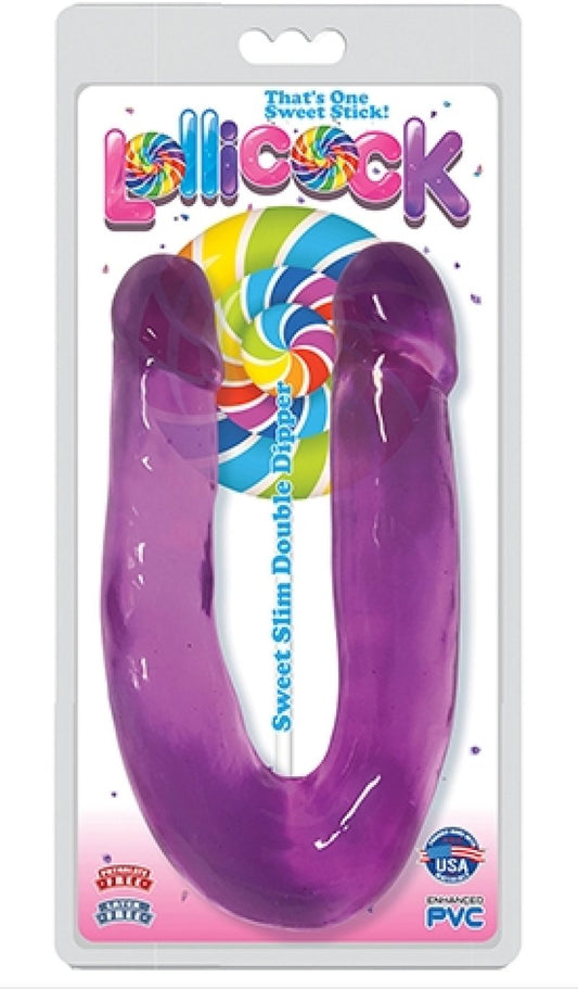 Lollicock Sweet Slim Double Dipper Grape Dildo Curve Toys