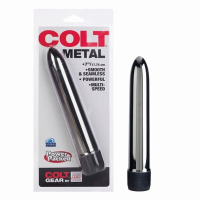 COLT Metal Vibe 7 inch silver multi-speed vibrating rod - ClubX Australia