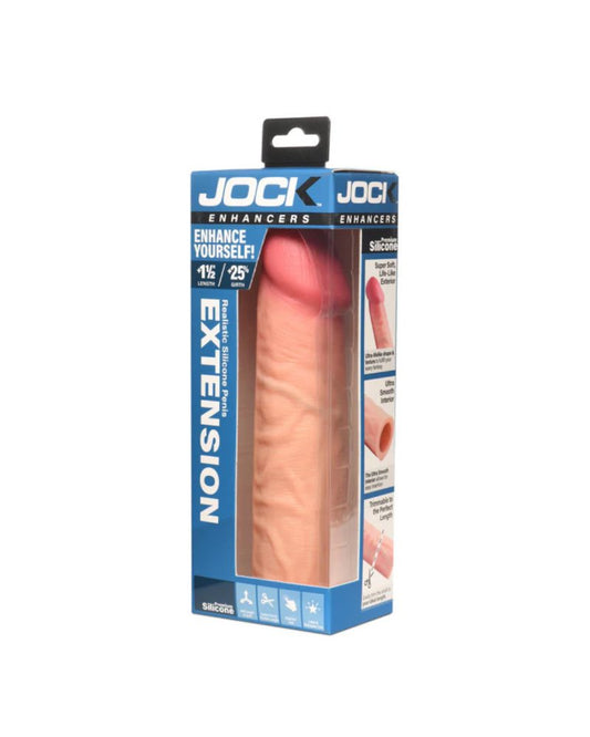 Jock Enhancers 1.5" Silicone Penis Extension Sleeve - Light Cock Ring Curve Toys