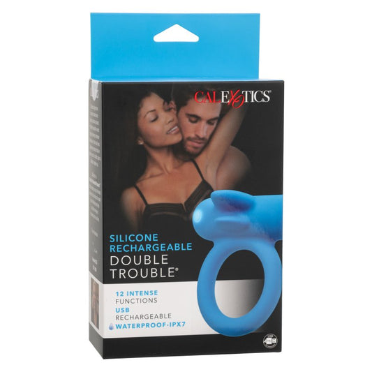Calexotics Silicone Rechargeable Double Trouble Cock Ring Calexotics
