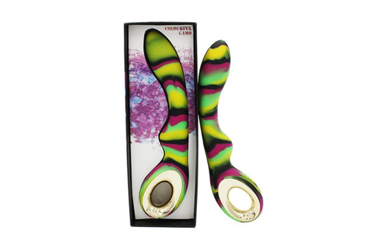 Colourful Camo Magic Vibrator dual motor G-spot silicone green - ClubX Australia