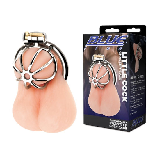 Blue Line Little Cock Chastity Cage Cock Ring Electric Eel, Inc