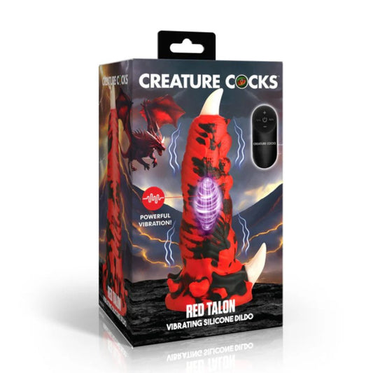 Creature Cocks Red Talon Vibrating Silicone Dildo XR Brands