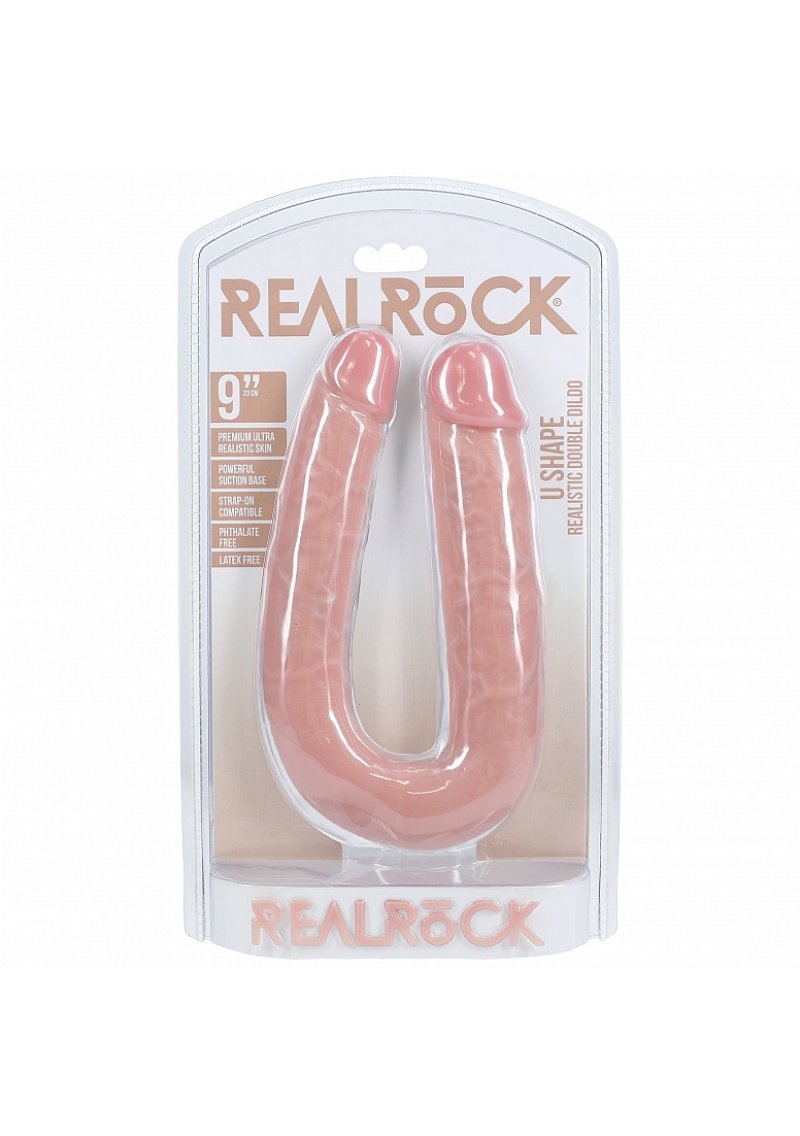 RealRock 9" U Shaped Double Dildo Shots