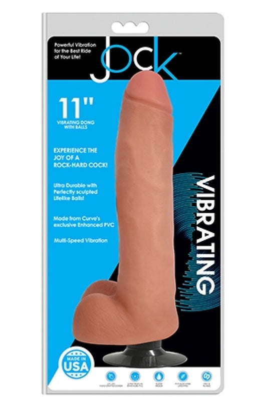 Jock 11" Vibrating Dong With Balls Vanilla Curve Toys