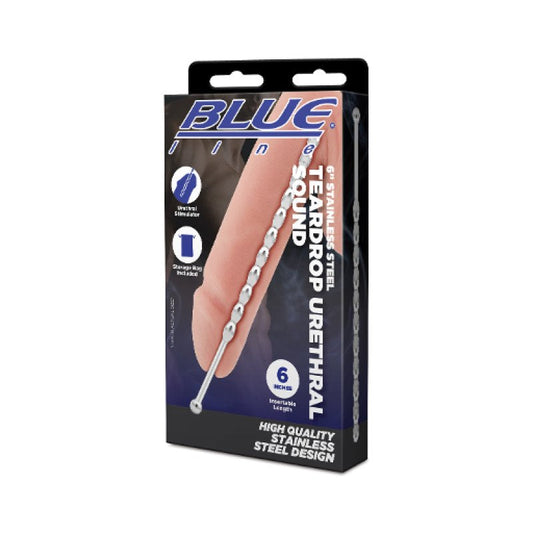 Blue Line 6" Stainless Steel Teardrop Urethral Sound Electric Eel, Inc