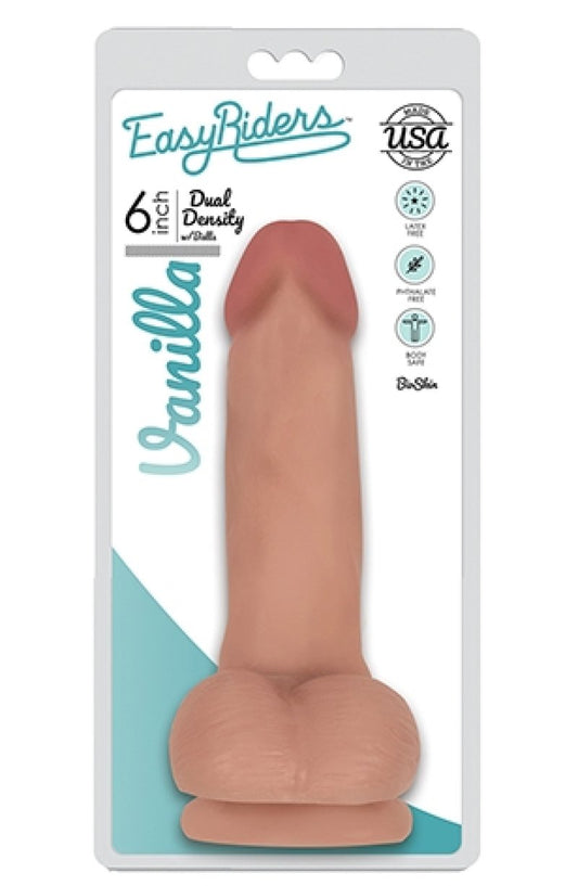 Easy Riders 6" Slim Bioskin Dong With Balls Vanilla Curve Toys