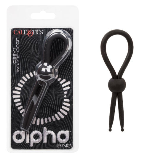 Alpha Liquid Silicone Lasso - Black Cock Ring Calexotics