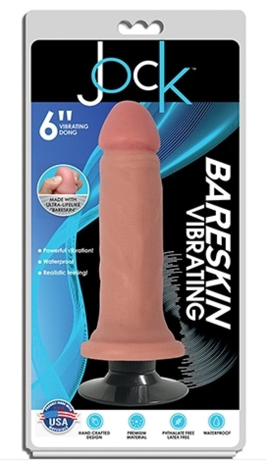 Jock 6" Bareskin Vibrating Dong No Balls Vanilla Curve Toys